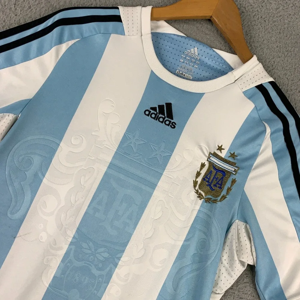 Adidas Argentina Home Soccer Jersey Mens Small Blue White Striped Clima365 AFA